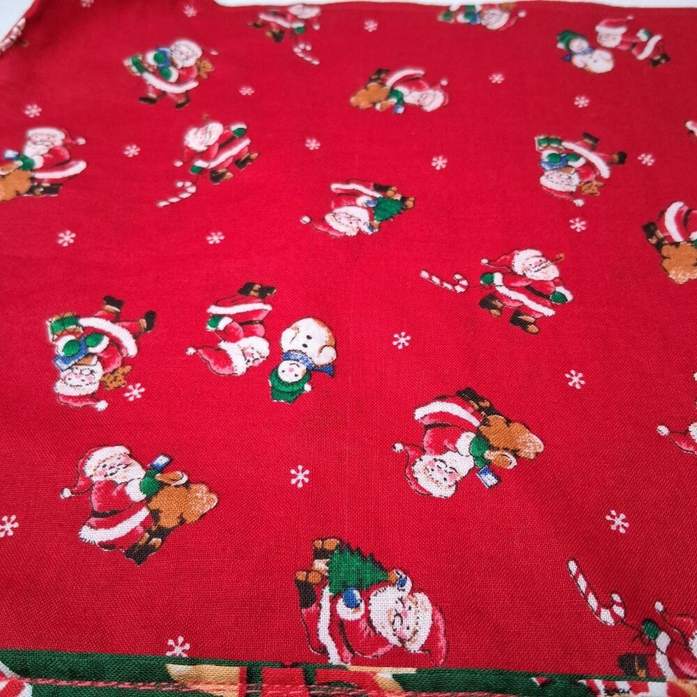 Handmade Patchwork Christmas Apron Santa Claus Wreath French Horn One Size - Picture 15 of 16